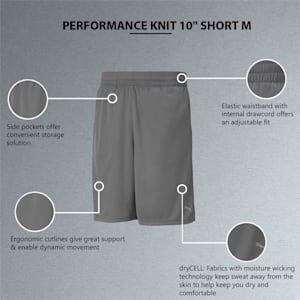 Performance Knit Men's 10" Training Shorts, CASTLEROCK, extralarge-IND